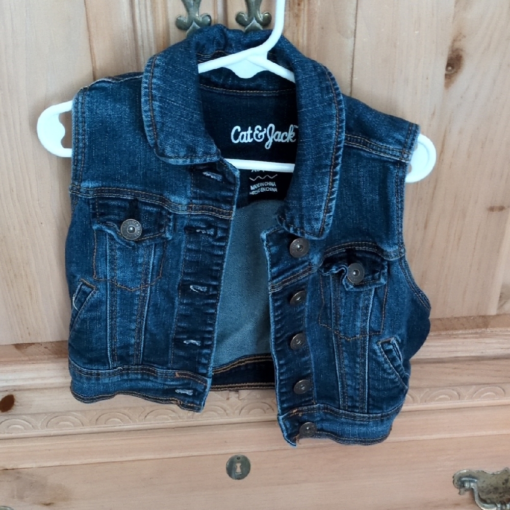 Cat & Jack Dark Blue Kids Denim Vest